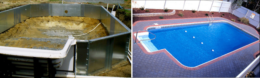 Steel Pool Walls & Finished Steel pool830X250